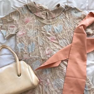 Vintage Button-Back Floral Dress